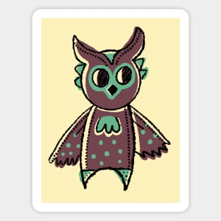 Tall and Purple Cute Simple Owl Illustration Magnet